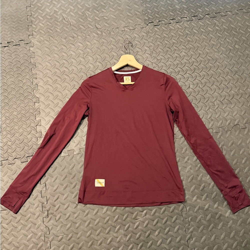 Purple/Maroon Tracksmith Long Sleeve Crew Neck Top